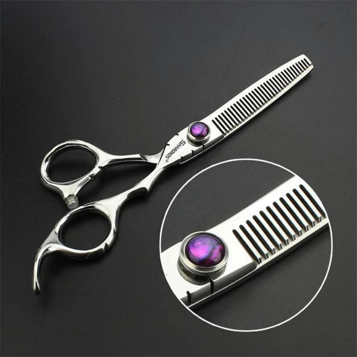 HAARSCHNEIDESCHERE 2-teiliges Set Schwarz 6 Zoll - Silberfarben, Metall (15.2/1.5/15.2cm)