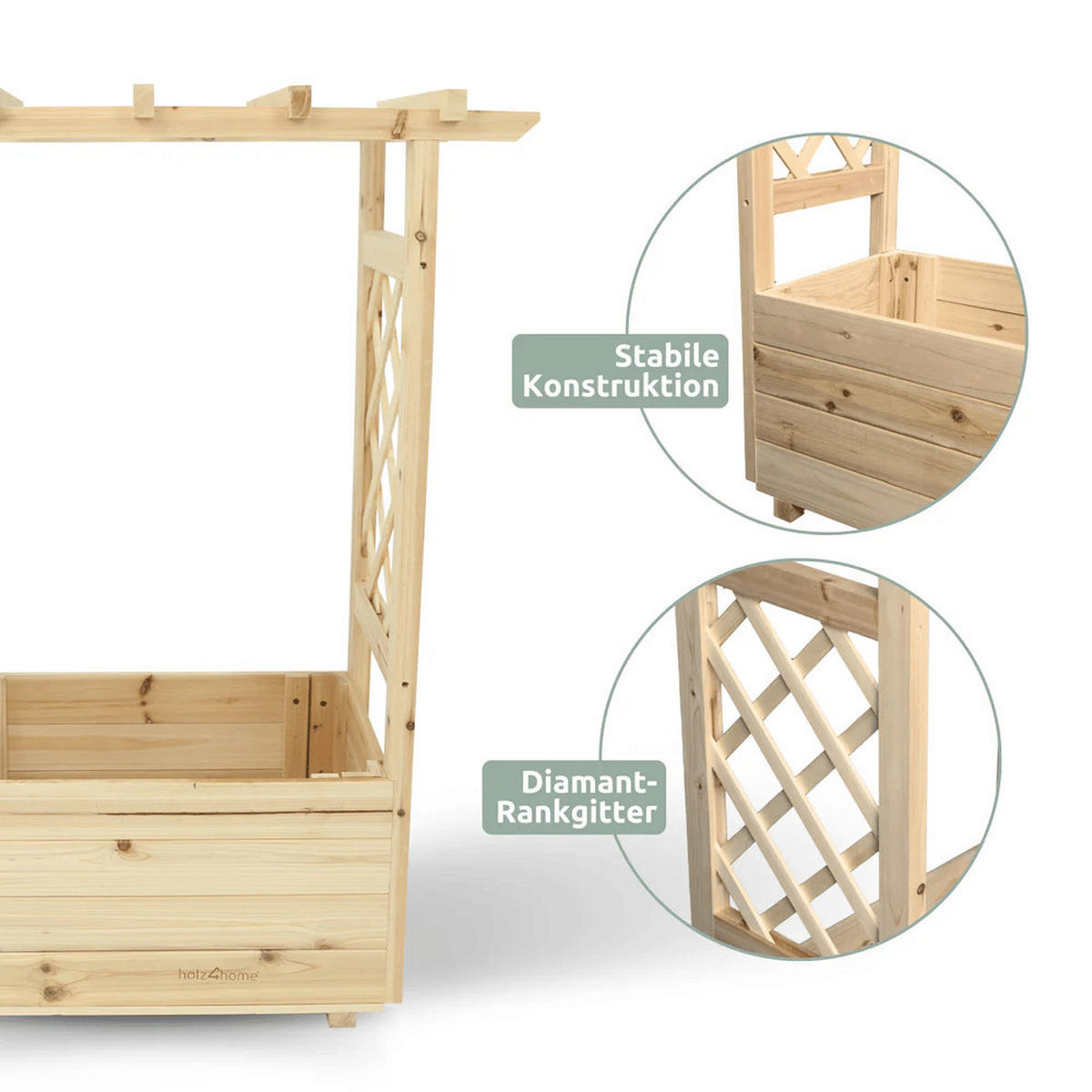 HOCHBEET mit Rankgitter THAO Inkl. Vlies 58cm Breit - Braun, Holz (58/103/34.5cm) - DELUKE