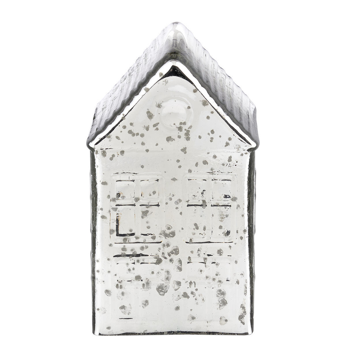 DEKOFIGUR Haus Jolly Brights - Silberfarben, Glas (11/21/11cm) - Butlers