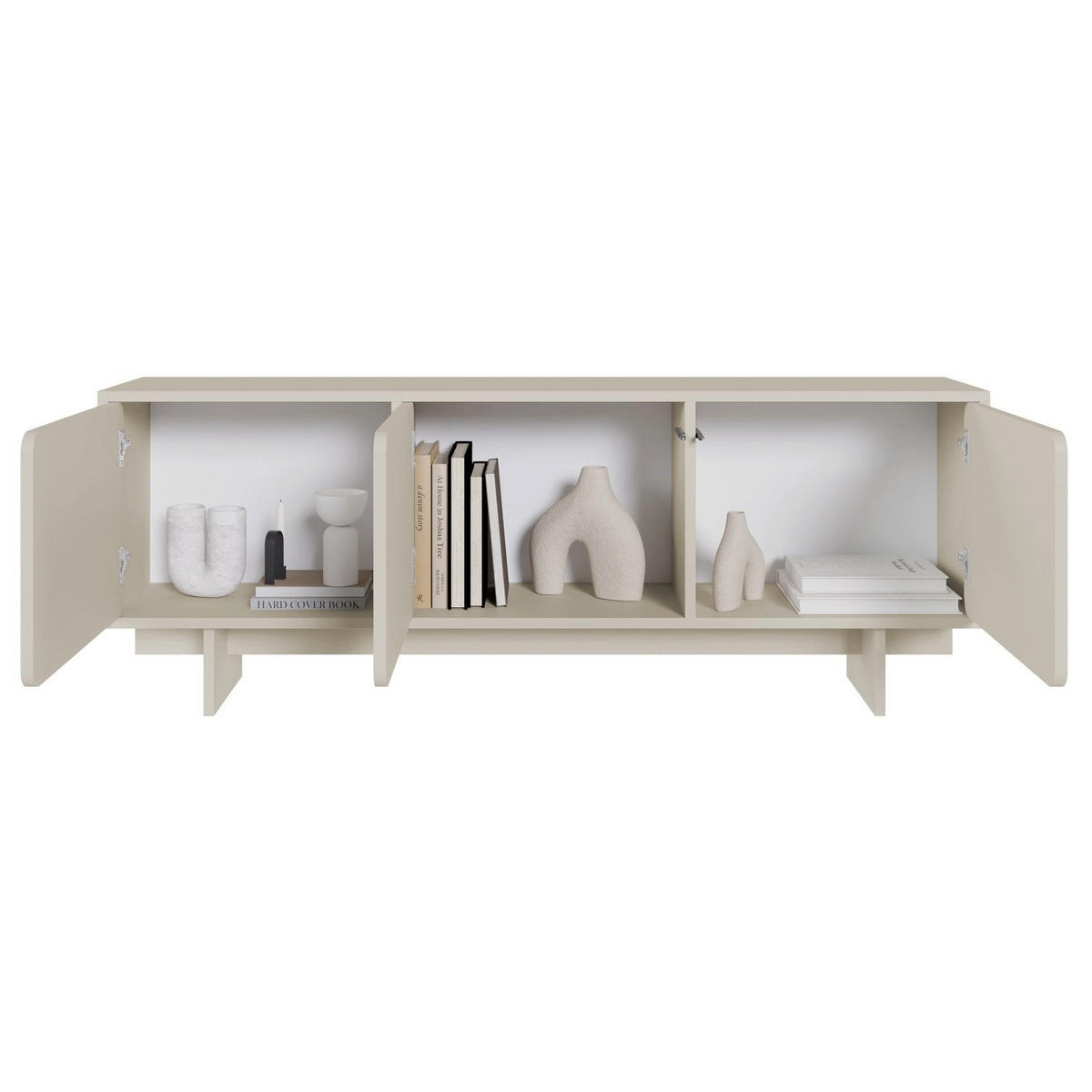TV-LOWBOARD Wuwu Greige 150/55/35 cm - Taupe, Holzwerkstoff (150.4/55/35cm) - Selsey