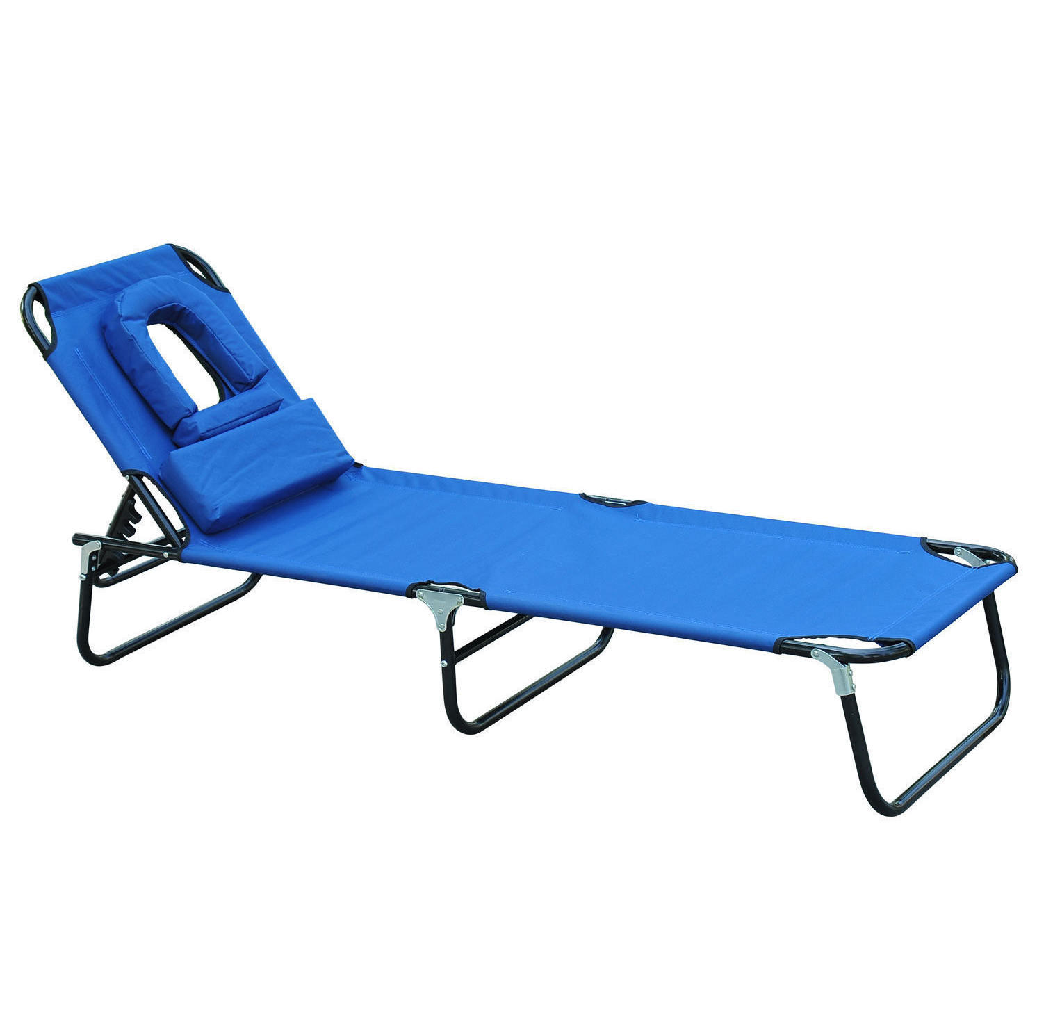 SONNENLIEGE aus Oxford-Gewebe 190x56x28 cm in Blau mit Lesefenster - Blau, Textil (56/28/190cm) - Modfu