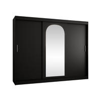 SCHWEBETÜRENSCHRANK Selfie 250 cm mit Schubladen - Silberfarben/Schwarz, Holzwerkstoff/Kunststoff (250/200/62cm) - MIRJAN24