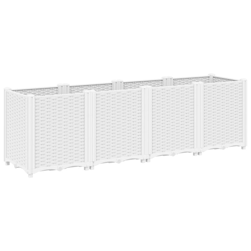 PFLANZKÜBEL Weiss 160/40/53 Cm PP - Weiß, Kunststoff (40/53/160cm) - vidaXL