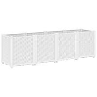 PFLANZKÜBEL Weiss 160/40/53 Cm PP - Weiß, Kunststoff (40/53/160cm) - vidaXL