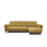 ECKSOFA SALVINI 4-Sitzer, honig - Schwarz/Honig, Holzwerkstoff/Textil (292/158cm) - Courtois Laville