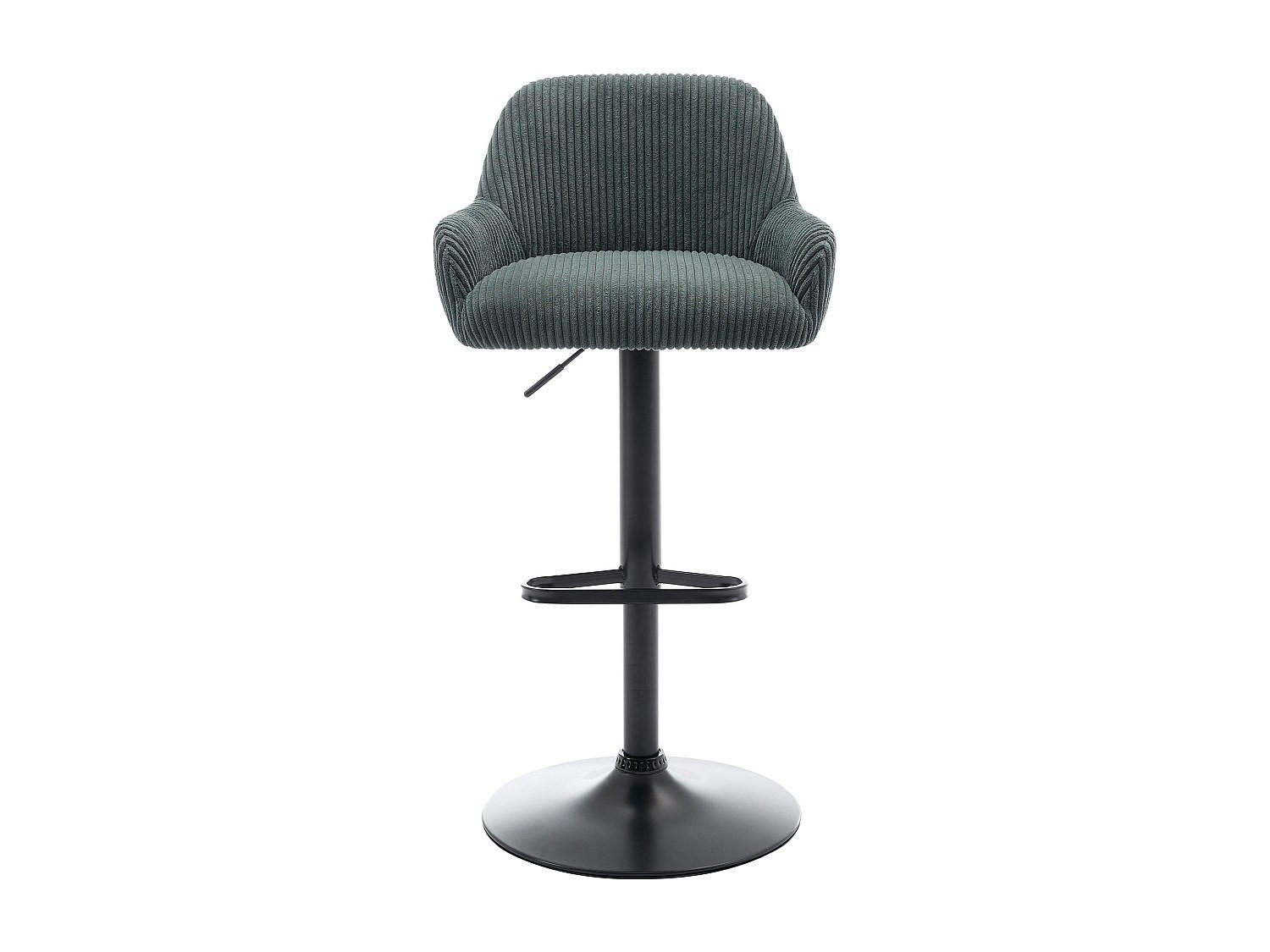 BARHOCKER - 51 cmcm x 49 cmcm - Samt - Tannengrün - LILIYA - Waldgrün, Textil (51/102/49cm) - Vente-Unique