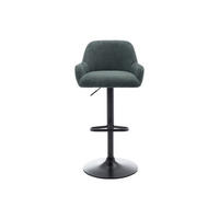 BARHOCKER - 51 cm x 49 cm - Samt - Tannengrün - LILIYA - Waldgrün, Textil (51/102/49cm) - Vente-Unique