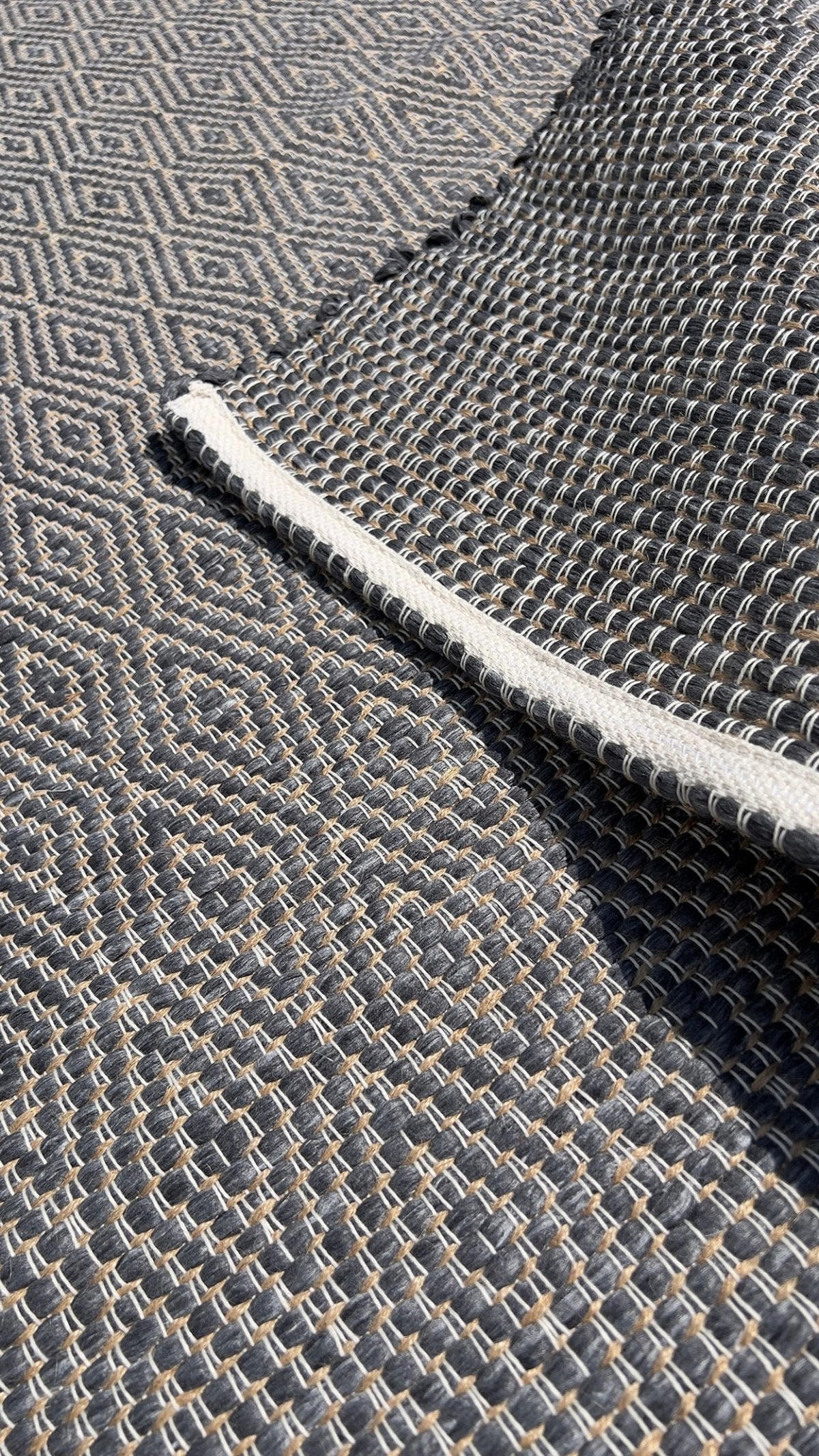 TEPPICH aus recycelten Fasern handgewebt grau - Grau, Naturmaterialien (140/200cm) - AFK Living