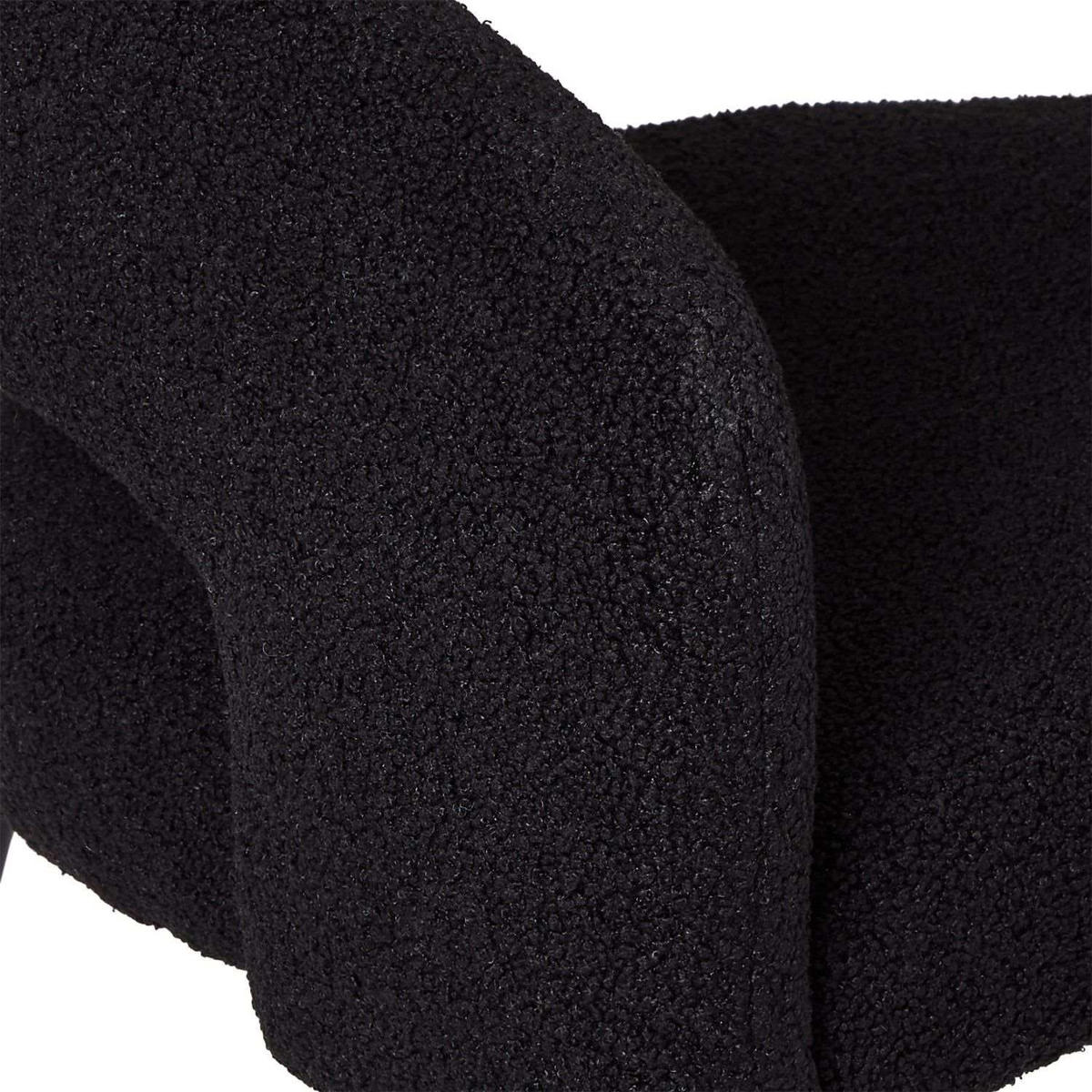 ARMLEHNSTUHL-SET 2 Stück in Teddystoff - Schwarz, Textil/Metall (57/81/56cm) - Furnhouse