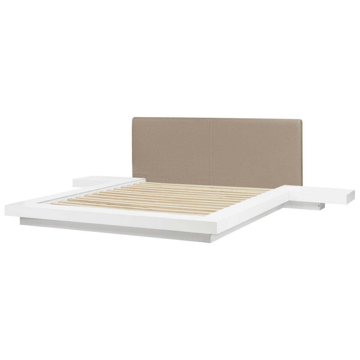 BETT mit Lattenrost 160/200 cm MDF-Platte Taupe Zen - Taupe, Holzwerkstoff (160/200cm) - Beliani