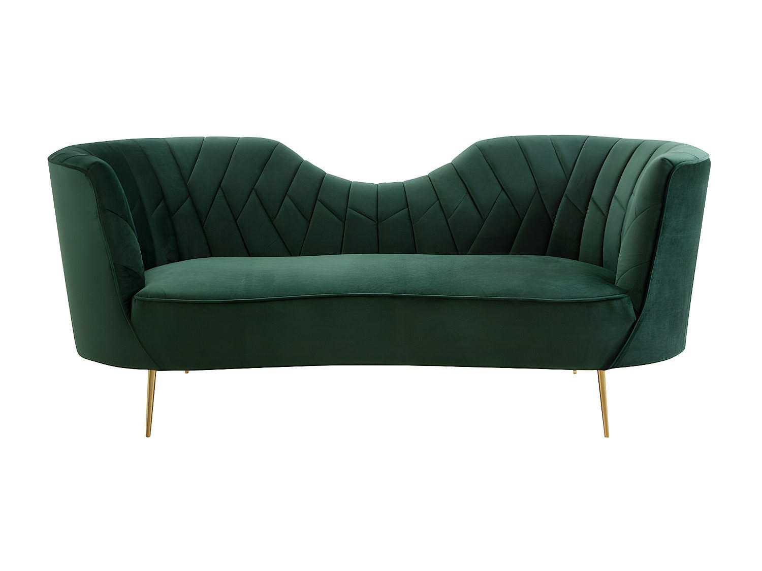 SOFA ohne Schlafmöglichkeit - 3 Personen - Samt, Stoff - Tannengrün - Waldgrün, Textil (198/80/85cm) - Vente-Unique