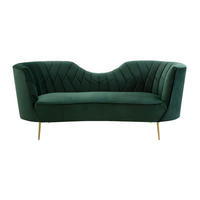 SOFA ohne Schlafmöglichkeit - 3 Personen - Samt, Stoff - Tannengrün - Waldgrün, Textil (198/80/85cm) - Vente-Unique