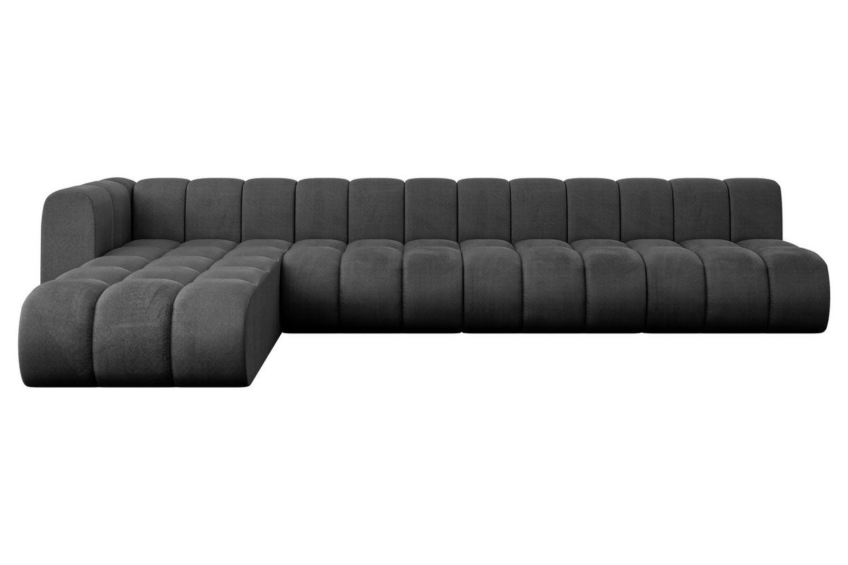 ECKSOFA modulares Sofa Darnel-L3 - 387x177x70 cm Schwarz - Schwarz, Holzwerkstoff/Textil (387/177cm) - ALTDECOR