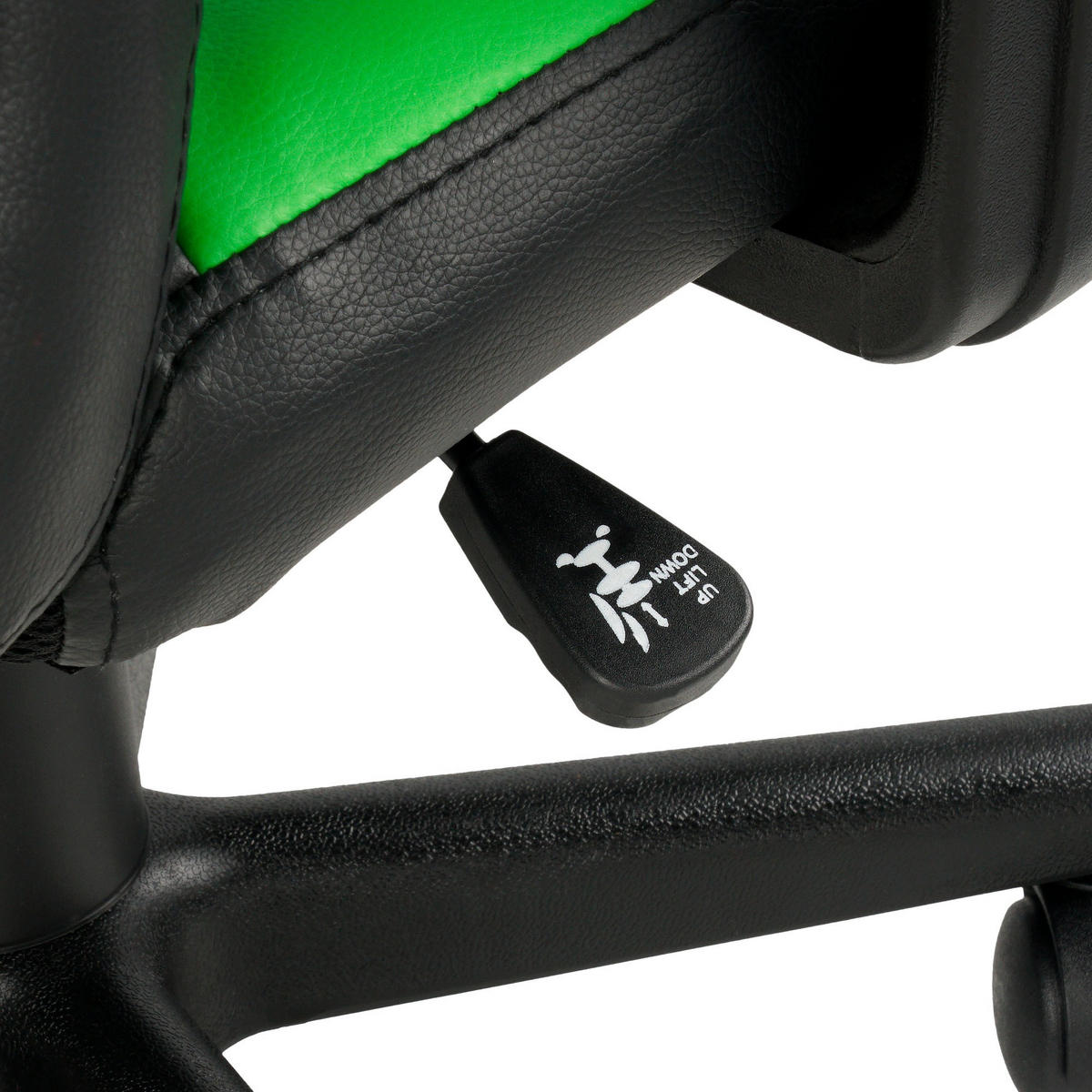 JUGENDDREHSTUHL Lederlook Schwarz/Grün - Schwarz/Grün, Kunststoff/Textil (56/83/59cm) - CLP