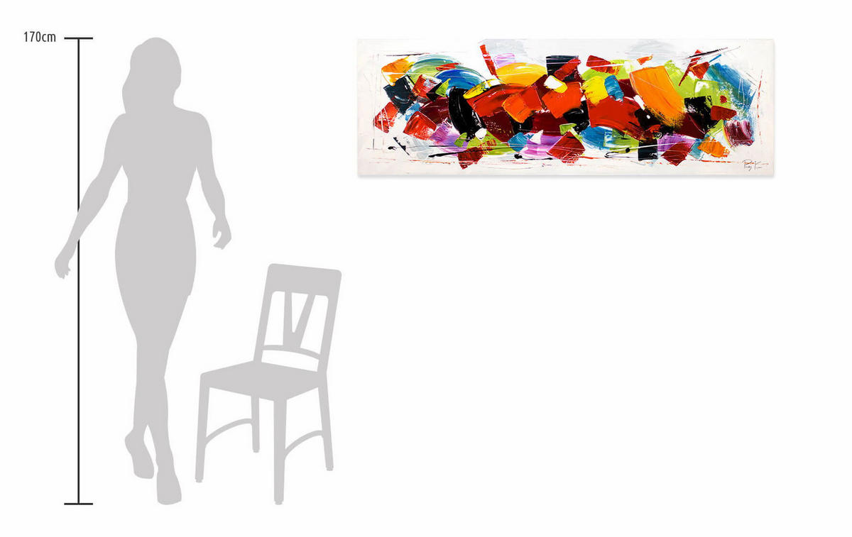 ÖLGEMÄLDE 150/50 cm - Multicolor, Holz/Textil (1.95/50cm) - KUNSTLOFT