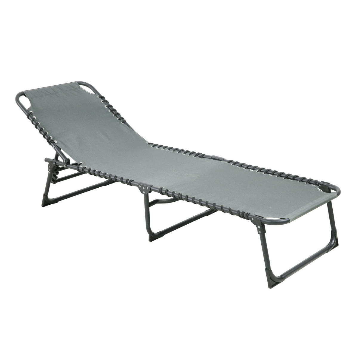 GARTENLIEGE 2er Set Hellgrau - Hellgrau, Metall (56/30/190cm) - SVITA