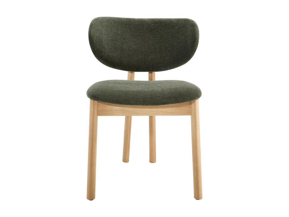 6ER-SET Stühle - Stoff & Kautschukholz - Grün - FALDRA - Grün, Textil (61.5/76/50cm) - Vente-Unique