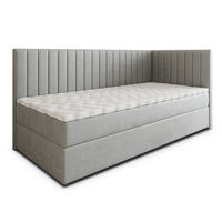 BOXBETT ARIS 80x200 cm mit Matratze und Topper, H2+H3 - Hellgrau - Hellgrau, Holz (80/200cm) - MASSENO