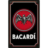 BLECHSCHILD 40/60 cm Bacardi Logo Black - Multicolor, Metall (40/60/1cm) - Nostalgic-Art