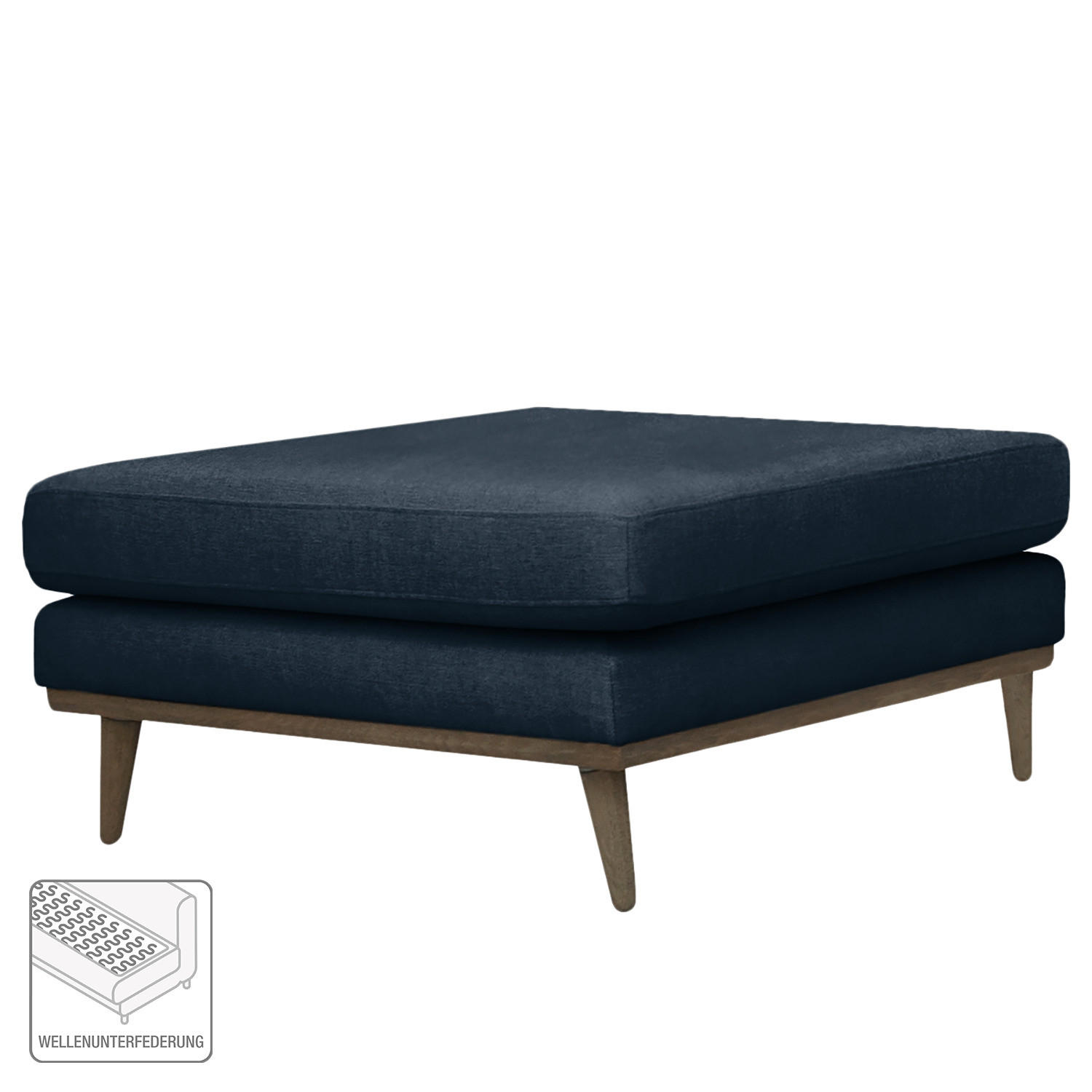 POLSTERHOCKER - Eichefarben/Dunkelblau, Textil (85/43/60cm) - home24