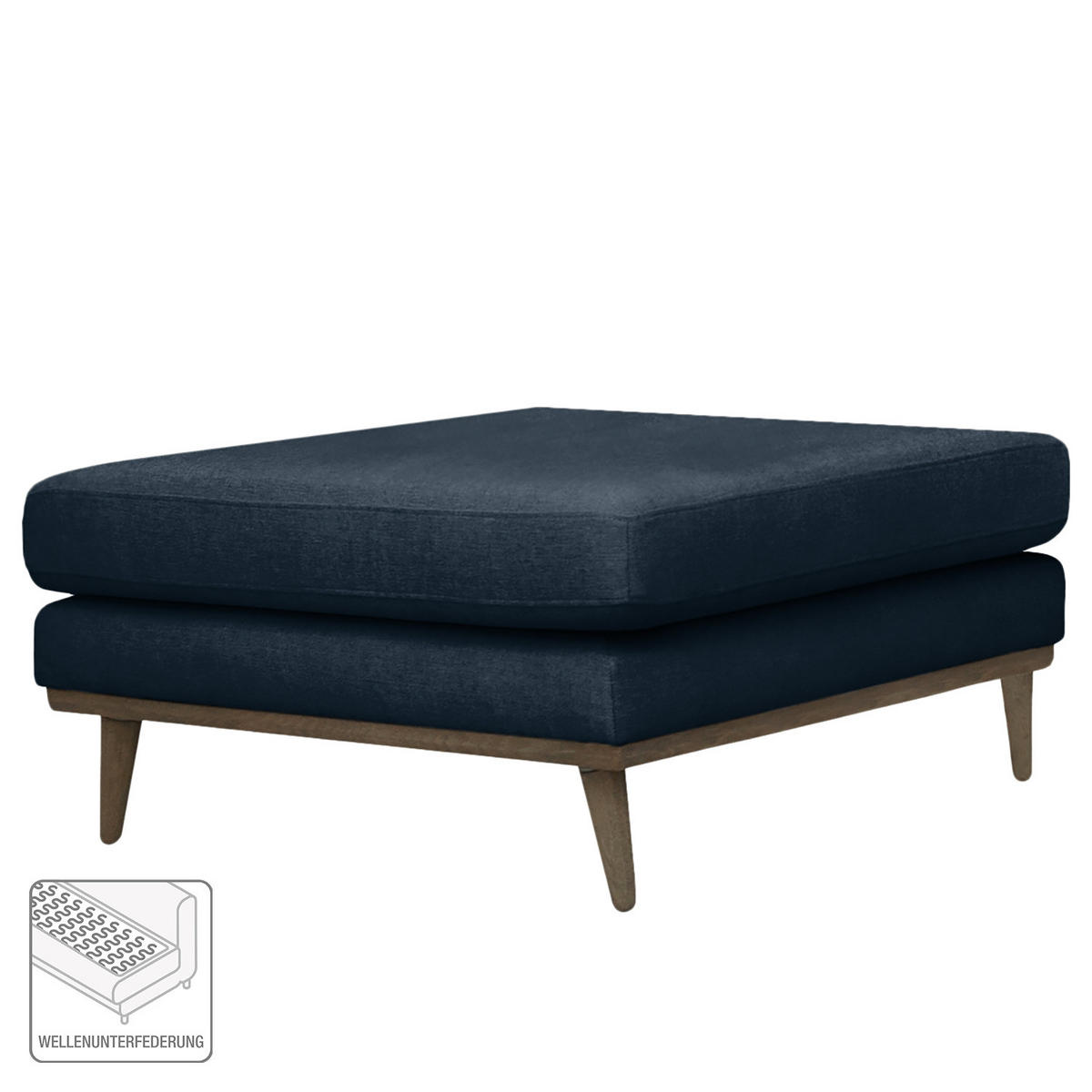 POLSTERHOCKER - Eichefarben/Dunkelblau, Textil (85/43/60cm) - home24