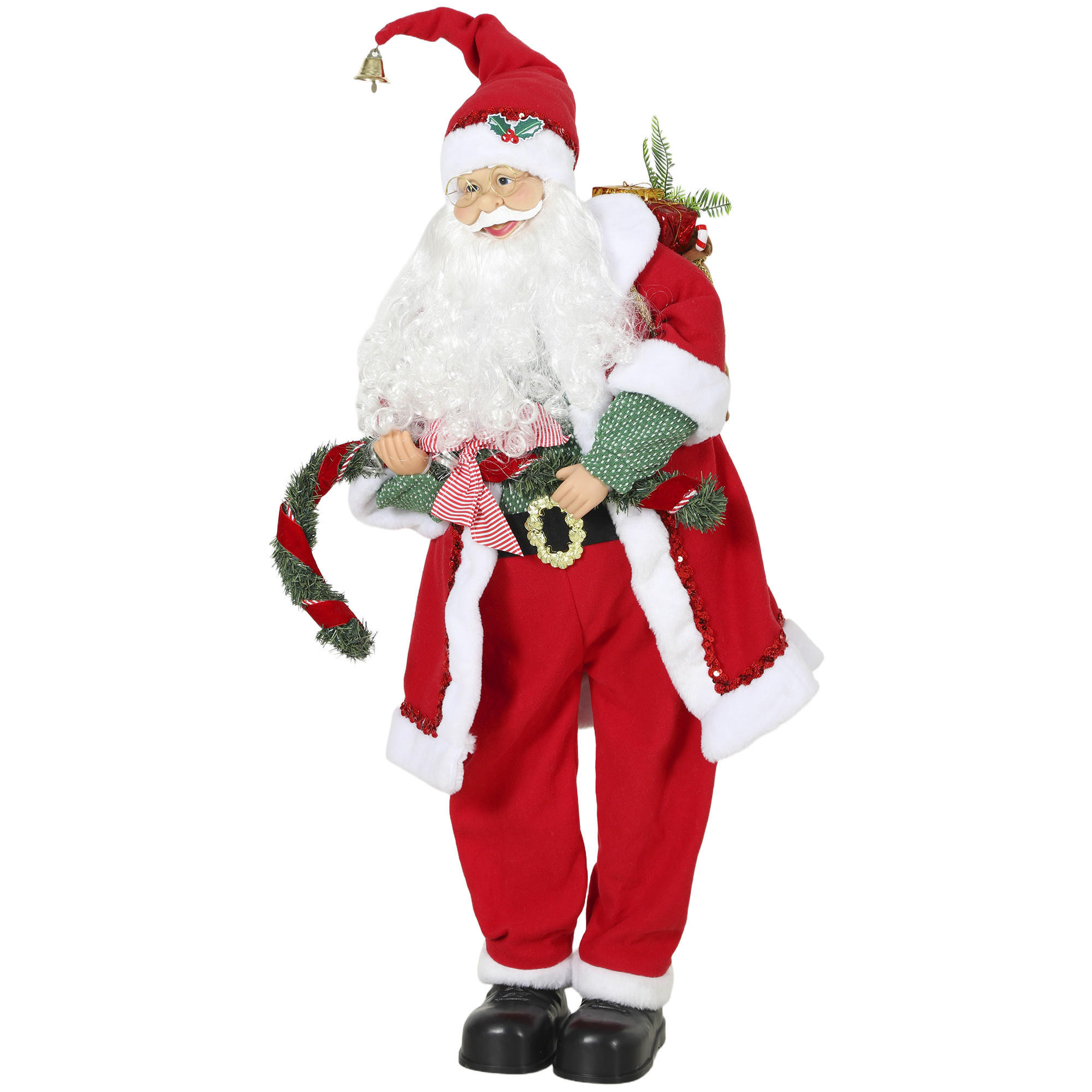 ANIMIERTER-WEIHNACHTSMANN Polyester Metall Rot - Rot, Textil (25/120/50cm) - HOMCOM