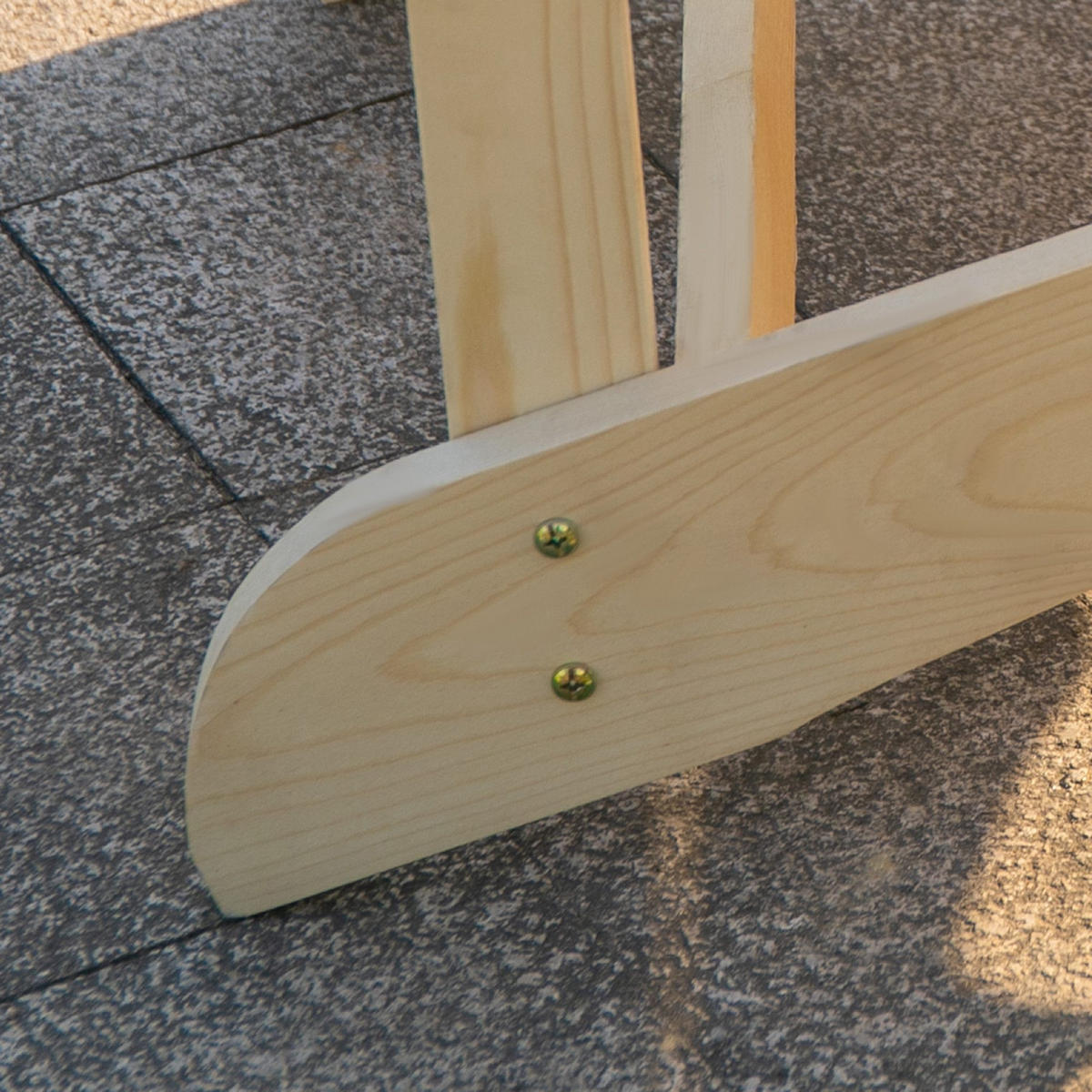 GARTENSTUHL mit Tisch und Schirmloch für Balkon Massivholz Natur 178 x 87 x 92 cm - Naturfarben, Holz (87/94/170cm) - Outsunny