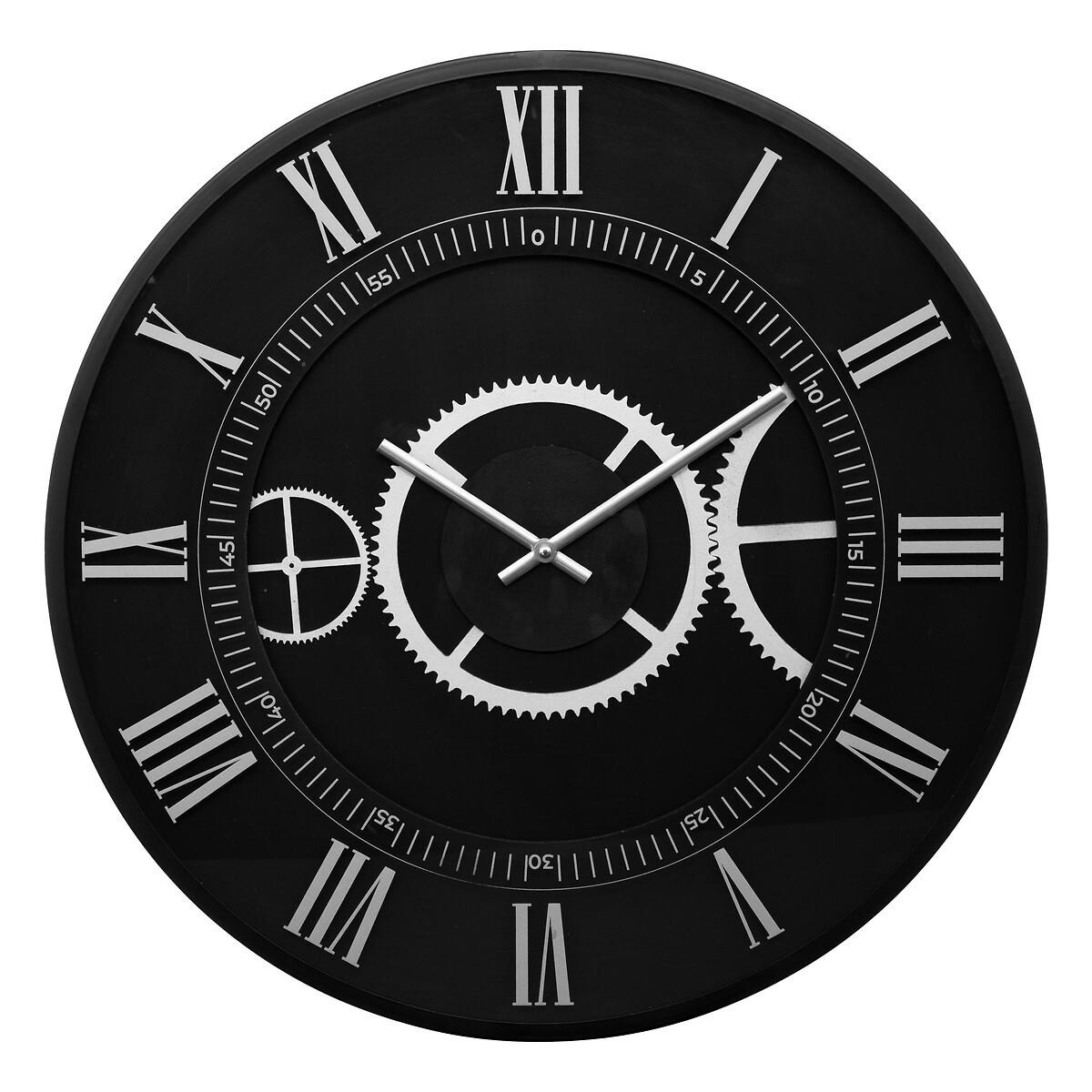 UHR Kerian Ø 57 cm - Schwarz, Metall (57/57/5cm) - Atmosphera Createur d´interieur