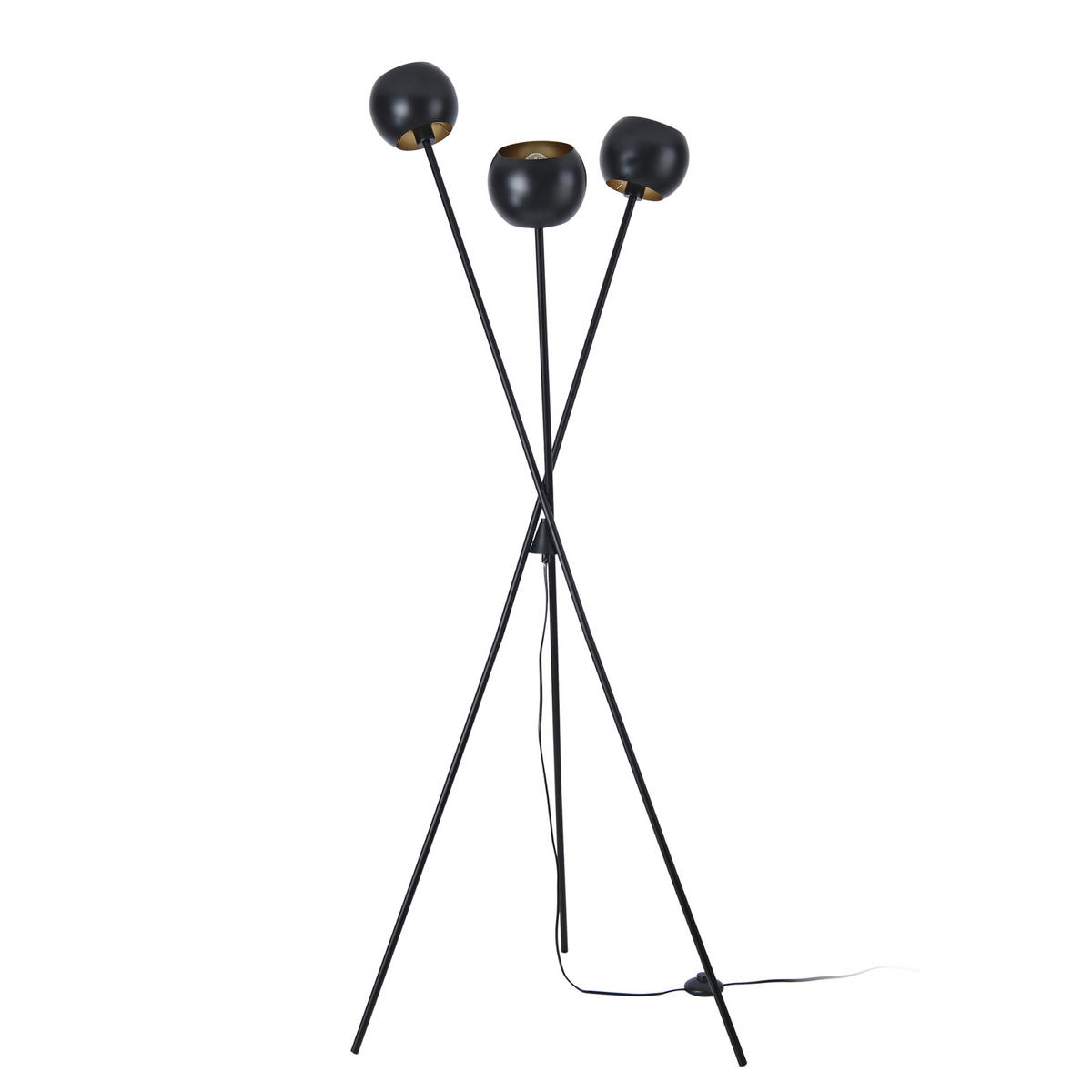 STEHLEUCHTE Nykvarn - Schwarz, Metall (58/58/161cm) - lux.pro