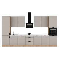 KÜCHENZEILE 420 cm - SorentoKS7-M420 - in Beige / Sonoma Eiche - Beige/Schwarz, Holz/Metall (420/247/58cm)