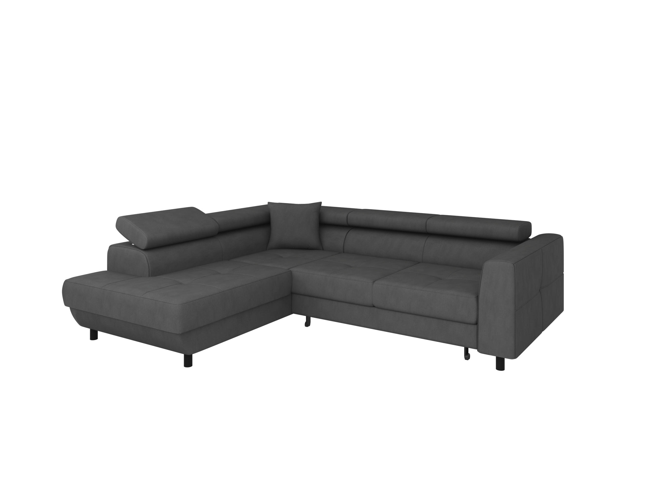 ECKSCHLAFSOFA Vena III mit Schlaffunktion und Bettkasten, Links montierbar, Graphite - Graphitfarben, Holz (199/254cm) - Homesy