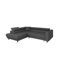 ECKSCHLAFSOFA Vena III mit Schlaffunktion und Bettkasten, Links montierbar, Graphite - Graphitfarben, Holz (199/254cm) - Homesy