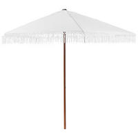 VELKÝ SLUNEČNÍK 258 cm Bílý Murasa - bílá/hnědá, textil (258/258cm) - Beliani