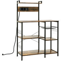 MIKROWELLENREGAL DE-11108 Integrierte Steckdosen Braun - Braun, Holzwerkstoff (42/130/90cm) - ComfortXL