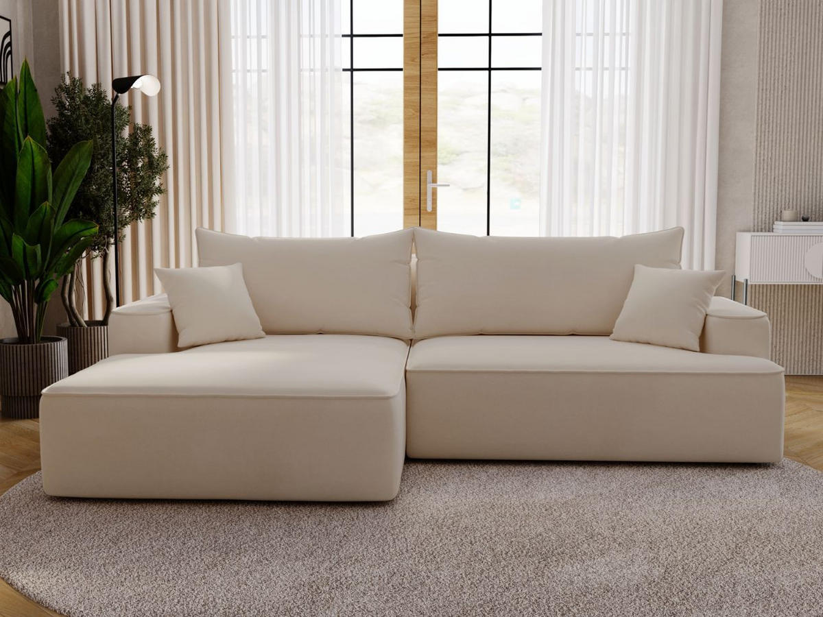 ECKSOFA California Beige Links - Beige, Holz/Textil (165/270cm) - Graingold