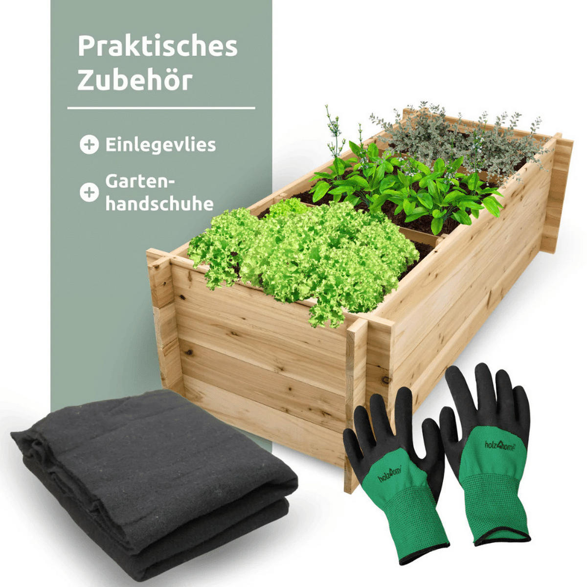 HOCHBEET für Garten Holz SMARTA Pflanzkasten 140x60x40cm - Braun, Holz (140/40/60cm) - DELUKE