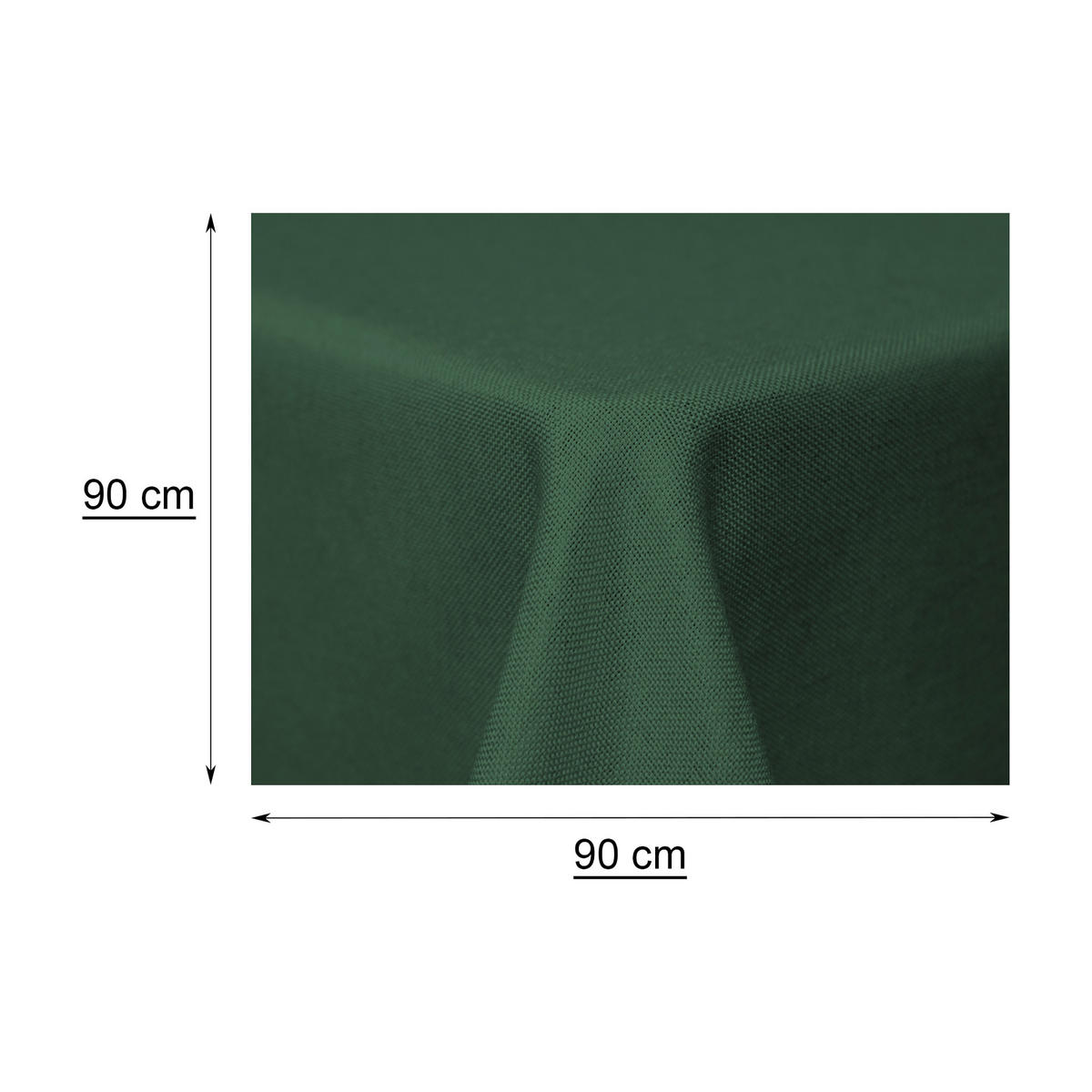 TISCHDECKE Leinenoptik 90/90 cm eckig dunkelgrün - Dunkelgrün, Kunststoff (90/90cm) - TiborTex