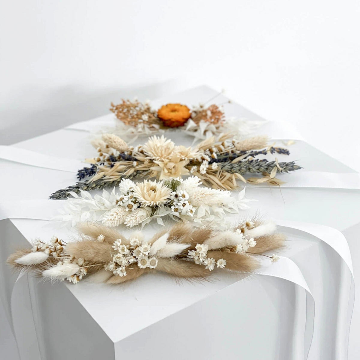 HUTBAND Trockenblumen beige - beige - Beige, Naturmaterialien (15cm) - Lykke & You