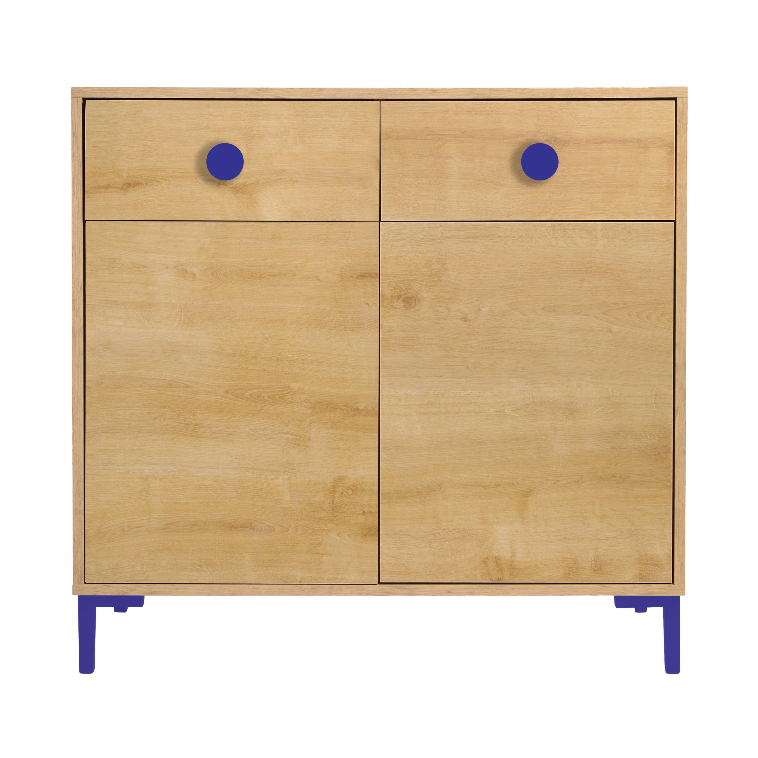 RNT By Really Nice Things Kommode Eiche Artisan, Blau 90x85x45 cm