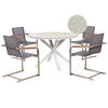 GARTENMÖBEL-SET 4-Sitzer Grau Maletto/Cosoleto - Beige/Silberfarben, Metall - Beliani