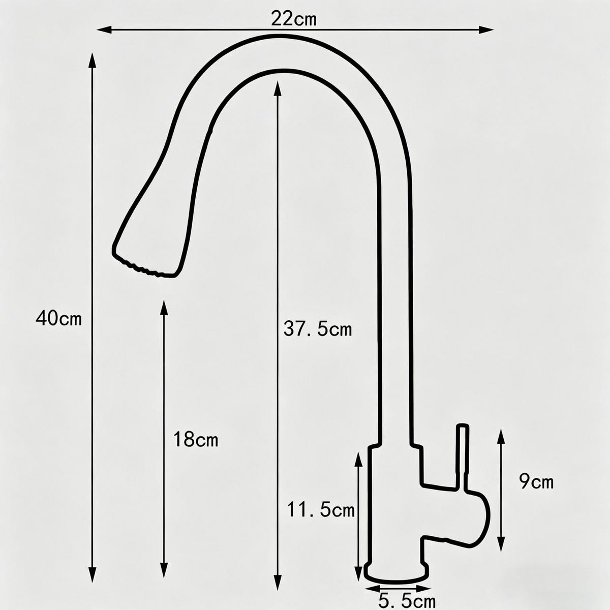 KÜCHENARMATUR GLAUBE - Schwarz, Metall (25/9/21cm) - Vallsero