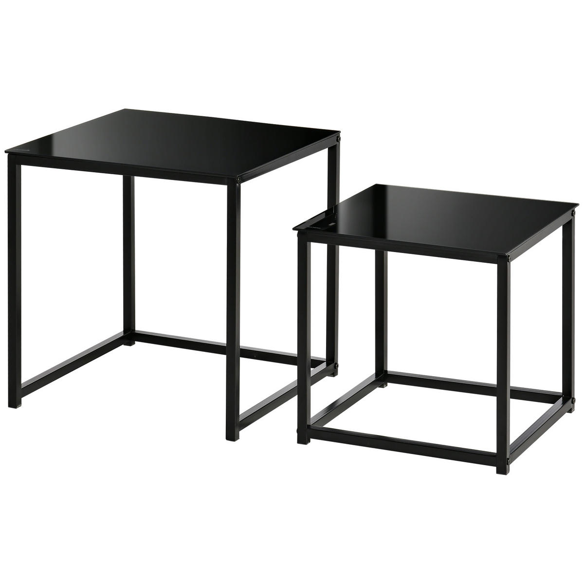 BEISTELLTISCH Schwarz 2 Stück - Schwarz, Naturmaterialien (50/50/52cm) - GiPP