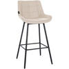 BARHOCKER Lederlook creme - Creme/Schwarz, Textil/Metall (49/104/56cm) - CLP