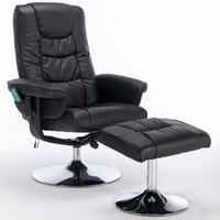 MASSAGESESSEL PU-Leder mit Heizfunktion und 5-Punkt-Massage 79/79/106 cm Schwarz - Schwarz, Kunststoff (79/106/79cm) - Redom
