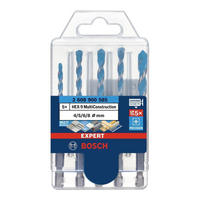 BOSCH Expert HEX-9 Multi Construction Bohrer Set 5 tlg. ( 2608900585 ) 4 / 5 / 6 / 6 / 8 mm Centering Geometry - Multicolor, Kunststoff (17.5/73/1.5cm) - Bosch Professional