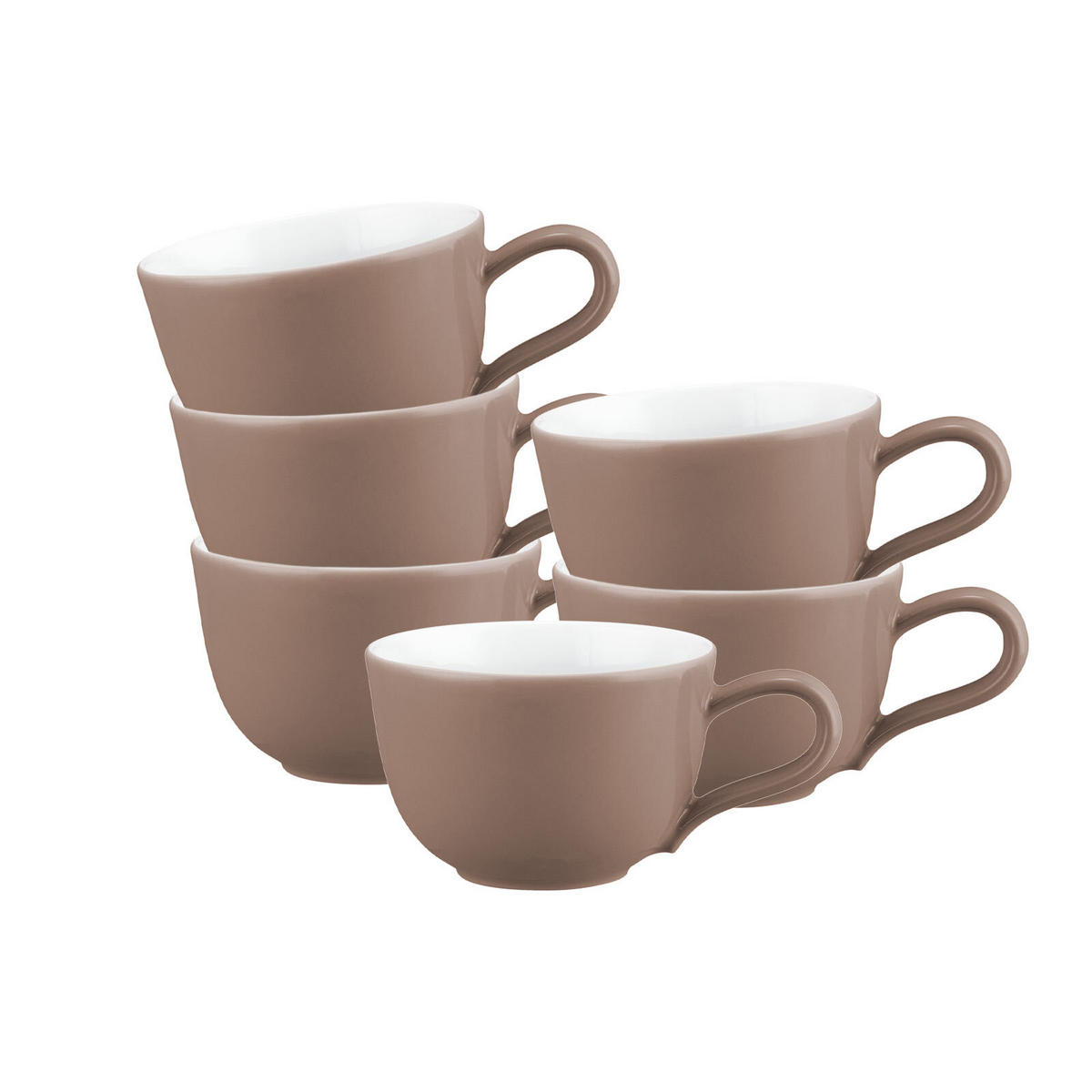 KAFFEETASSEN Liberty Pure Colors Cocoa Brown 260 ml 6er Set - Braun, Keramik (0.26L) - Seltmann Weiden