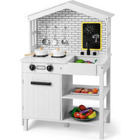SPIELZEUGKÜCHE Weiß - Weiß, Holz (62/90/33cm) - COSTWAY