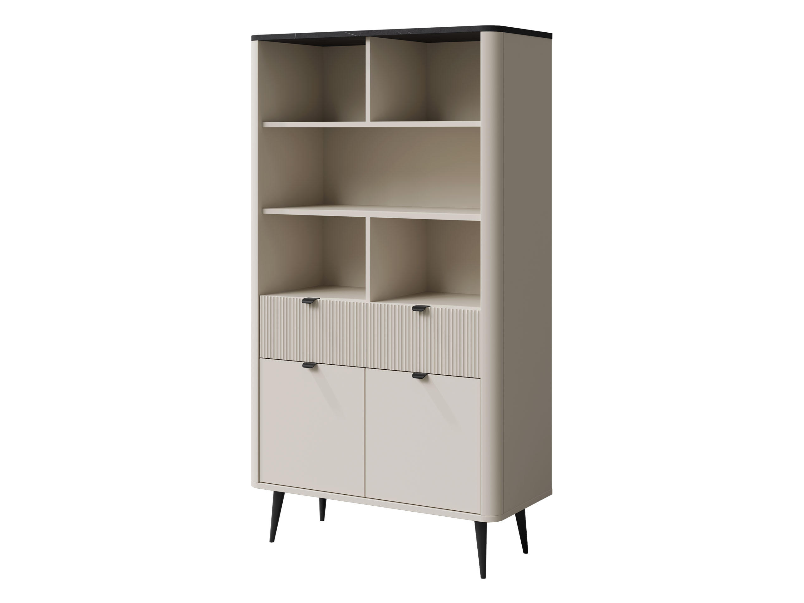 REGAL Marly 1S2D RE05 - Kaschmir/Schwarz, Holzwerkstoff/Metall (90/163/40cm) - MIRJAN24