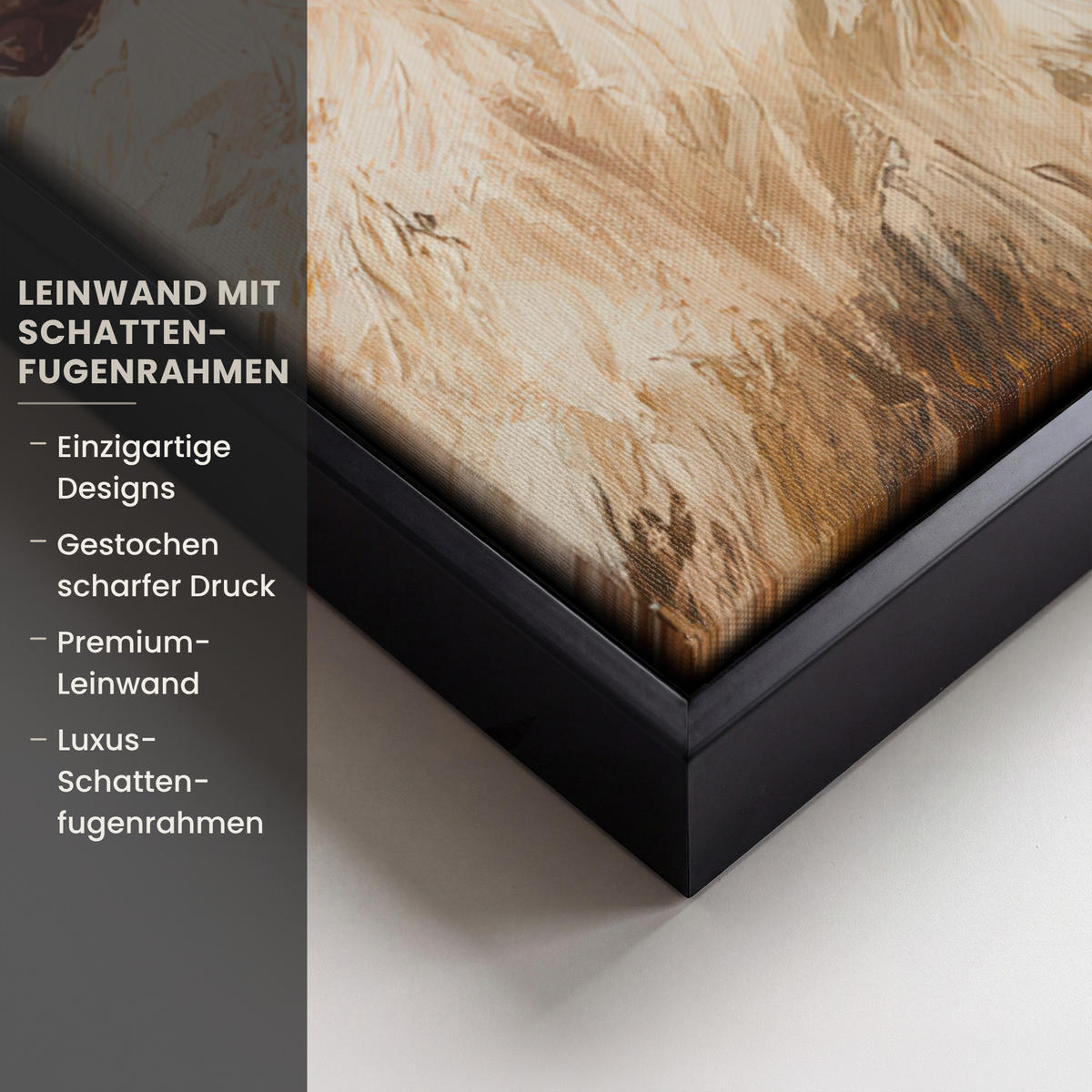 LEINWAND Bilder mit Rahmen - Weihnachtsmann - Rentier - Weihnachten - 50x50 - Rotbraun, Textil (50/50cm) - MuchoWow