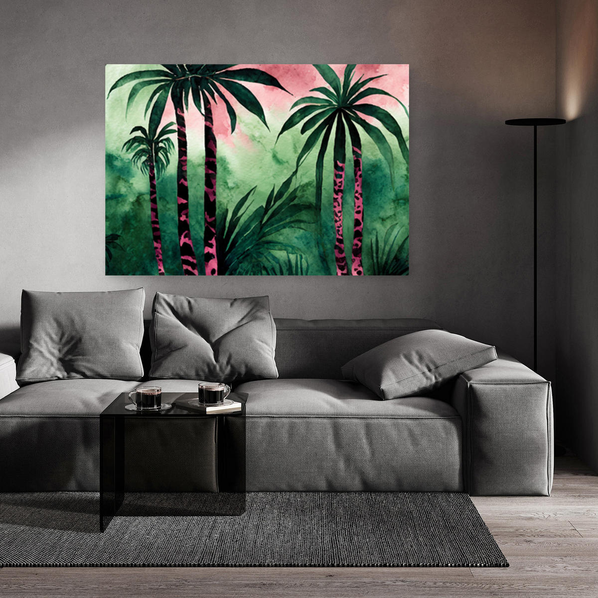 WANDBILD tropen dschungel landschaft - Grün, Textil (60/40cm) - Feeby